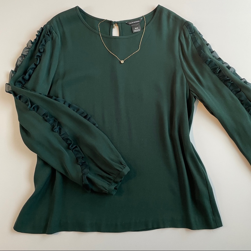 Club Monaco Ruffle Sleeve Top - Size M